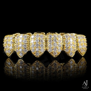 Grillz dentaires Hip Hop personnalisés en argent avec moissanite, plaqué or rose, certifiés IGI, ensemble complet supérieur et inférieur - Product Image 5