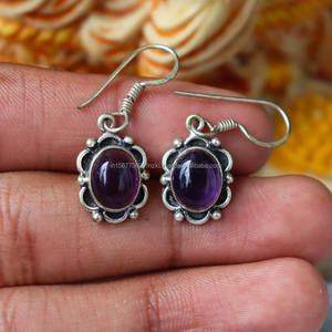 Bijoux en cristal de qualité supérieure bijoux en pierres précieuses améthyste Cabochon en argent Sterling or cadeau de noël Boho cristal de guérison fait à la main - Product Image 4