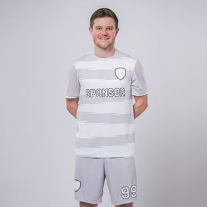 ชุดฟุตบอลแบบซับลิเมชั่นสั่งทำพิเศษ กางเกงขาสั้นระบายอากาศ ป้องกันแบคทีเรีย ควบคุมความชื้น สำหรับฝึกซ้อมและการแข่งขัน ชุดกีฬาแบบ OEM - Product Image 5