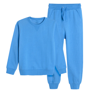 Ensemble de survêtement 2 pièces Sky Rush pour adultes, bleu ciel, 100 % coton premium, sweat-shirt confortable à col rond et pantalon de jogging à taille élastique, douillet - Product Image 1