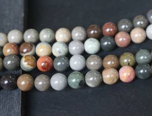Natural Picture Jasper Smooth Gemstone Beads 15 Inch Strand Loose IGI Certified Multi Color Jewelry Making Wholesale Supplier - Product Image 5