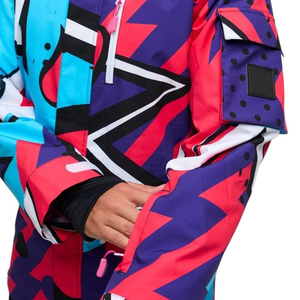 Chaqueta de Esquí Acolchada con Cierre, Impermeable, Transpirable y Resistente al Viento, para Adultos, con Estampado Geométrico Abstracto Vibrante, de Alto Rendimiento, para Invierno - Product Image 6