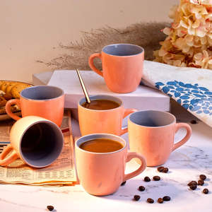 Classic Double Toned Ceramic Tea <b>Cup</b> <b>Set</b> of 6 - Product Image 1