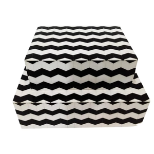 Decorative Black and White Bone Inlay <b>Box</b> | Handmade Zig Zag Storage Organizer Case for Jewelry <b>Keepsakes</b> Home Table Decor Gift - Product Image 2