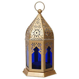 Lanterne à bougie en métal personnalisée de haute qualité pour la décoration de la maison pour le Ramadan et le décor de table de Noël couleur or disponible - Product Image 1
