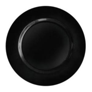 Plato de presentación redondo de metal negro de última tendencia, diseño minimalista, color sólido, vajilla. - Product Image 1