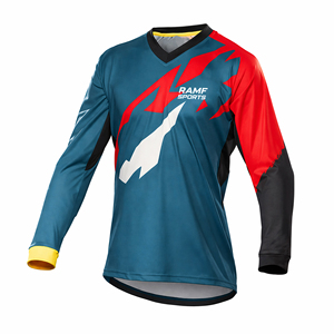 Jersey de Motocross de Manga Larga Unisex, Ropa de Carreras de Motocicleta para Adultos, Secado Rápido, Personalizable para Equipos de Carreras, Prenda Profesional - Product Image 1