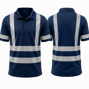 เสื้อโปโลสะท้อนแสงแบบหนาพิเศษสำหรับงานหนัก ระบายอากาศได้ดี ชุดทำงานเพื่อความปลอดภัย พร้อมแถบสะท้อนแสงความเข้มสูง สำหรับงานอุตสาหกรรม - Product Image 3