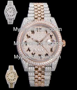 Reloj Personalizado para Hombre Estilo Hip Hop con Moissanita y Acero Inoxidable, Caja Redonda, Resistencia al Agua de 10 Bar - Product Image 5