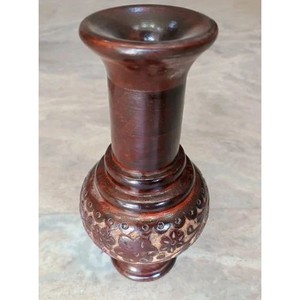 Handcrafted Teak Wood Carved Vase Wholesale | Jodhpur Design Moradabad - Product Image 3