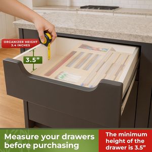 9-Sandwich Storage Bag Organizer <b>Kitchen</b> Drawer Organizer with Foil <b>Wrap</b> Dispenser for Gallon Quart Snack Plastic Bag Fits 1 - Product Image 1