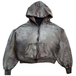 Sudadera con Capucha Personalizada de Felpa Francesa Gruesa, Estilo Vintage, Lavado Ácido, para Hombre - Product Image 5