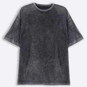 T-shirts Oversize Homme 100% Coton Haute Qualité Personnalisés Effet Délavé Acide Respirants Col Rond Motif Uni Grandes Tailles - Product Image 1