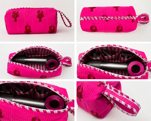 New Personalized Logo Eco-Friendly Cotton Quilted Hairtool Storage <b>Bag</b> <b>Large</b> Capacity Zipper Portable <b>Makeup</b> Organizer Hair - Product Image 6