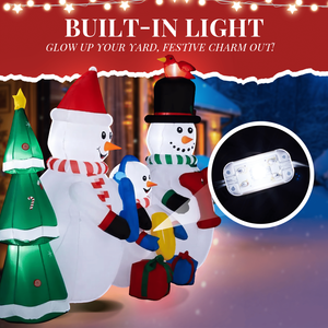 Decorazione Natalizia Gonfiabile Illuminata da 2,4 Metri, Divertente Addobbo da Giardino con Pupazzo di Neve Gonfiabile per Esterni - Product Image 5