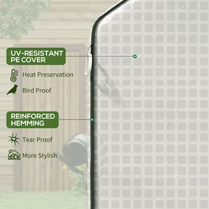 Serra Portatile 1,4m x 1,45m Resistente ai Raggi UV e all'Acqua, Scaffale a 2 Livelli a Forma di U per Fiori, Piccola Serra da Esterno per Giardini - Product Image 5