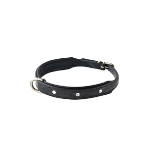Collar de perro acolchado de cuero genuino personalizado de alta calidad con tachuelas de cristal, proveedor indio superior, Fabricante Mayorista - Product Image 4