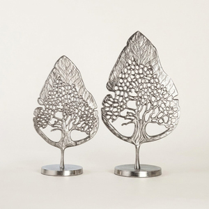 Creative Antique Metal Leaf Sculpture With Black Base Unique Aluminium <b>Tree</b> Of Life Design For Home & Hotel <b>Tabletop</b> Decoration - Product Image 5