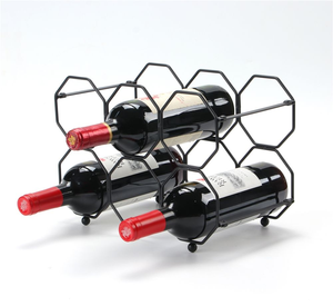 Porte-bouteilles à vin pliable décoratif en métal, support pour bouteilles de vin en métal, casier à vin - Product Image 1