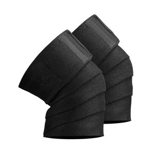Genouillère élastique noire avec fermeture réglable, soutien de compression, design uni - Product Image 4