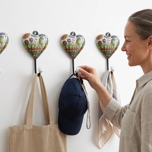 Handmade Ceramic Heart <b>Wall</b> <b>Hook</b> With Garden Pattern Single <b>Hook</b> For <b>Keys</b> And Coats - Product Image 2