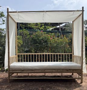 Meubles de plage en bambou pour l'été - Lit de soleil relaxant en bambou pour la plage - Chaise longue de plage en bambou - Product Image 4