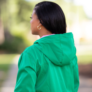   Veste verte toutes saisons pour femme, légère, coupe-vent, résistante à l'eau, veste décontractée à fermeture éclair intégrale pour activités de plein air - Product Image 2