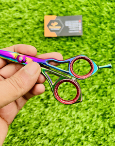 Rainbow Hair Scissors 6.5 Inch Short Handle Right Handed Professional Barber <b>Shears</b> Stainless Steel Salon Cutting <b>Tools</b> - Product Image 3