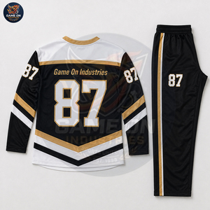 Comfortable Team Uniform Breathable Sublimation Hockey Apparel Professional Training Wear Custom Ice Hockey Jersey and Pant Set - Product Image 2