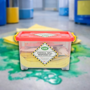 15L Chemical Spill Kit with clear <b>box</b> with Absorbent Pads <b>Socks</b> PPE for Acid Chemical Liquid Spill for Lab Factory Warehouse Use - Product Image 3