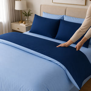 Luxury 250 GSM Dual Tone Sky Blue & Navy Blue Polymix Fabric Comforter Ultra Soft Breathable All Season <b>Quilt</b> Hotel Home <b>Bedding</b> - Product Image 3