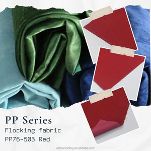 Tissu flocqué Pigpell en rayonne avec support tissé, 54" 70Y, pour emballage de bijoux, PP76-503 Rouge - Product Image 2