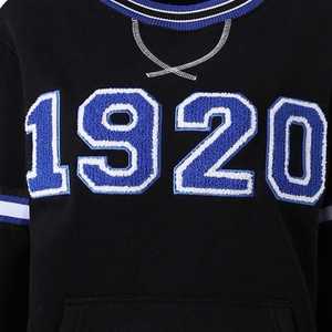 Sudadera Negra con Cuello Redondo Zeta Phi Beta 1920, Bordado Chenille, Ropa de la Hermandad Griega, Sudadera Unisex de Algodón Premium - Product Image 4