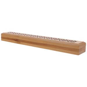 กล่องใส่ธูปไม้ไผ่ทรงยาวพร้อมฝาปิดลายฉลุ - Product Image 2