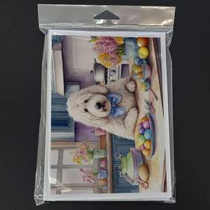 Whimsical <b>Easter</b> Komondor Greeting <b>Cards</b> <b>Pack</b> of 8 A7 Size 5x7 Blank Note <b>Cards</b> with Envelopes for Decorating for Holidays! - Product Image 3