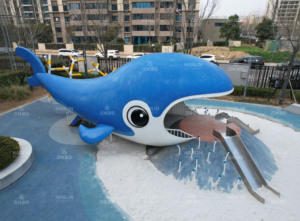Tobogán Infantil Comercial con Diseño de Ballena Azul, Ecológico, de Acero, <span class=keywords><strong>para</strong></span> <span class=keywords><strong>Parques</strong></span> de Diversiones y <span class=keywords><strong>Ejercicio</strong></span> al Aire Libre - Product Image 3