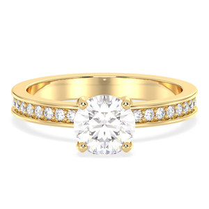 Bague solitaire REYES en moissanite taille brillant rond de 1,43 carat en argent sterling 925 certifiée GRA pour femme - Product Image 1