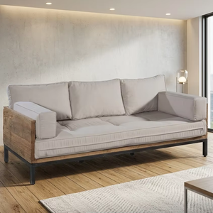 Arga Solid <b>Wood</b> <b>Sofa</b> Scandinavian Style Upholstered <b>Sofa</b> for Apartment Living Room and Hotel Furniture - Product Image 2