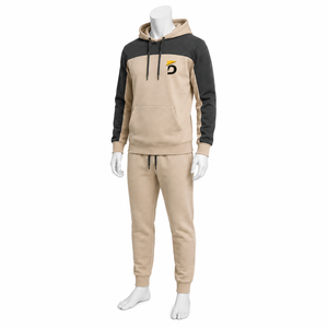 Conjunto Deportivo para Hombre con Capucha en Blanco y Negro, Pantalones Deportivos de Manga Larga, Ropa Casual de Otoño con Logotipo Frontal - Product Image 3