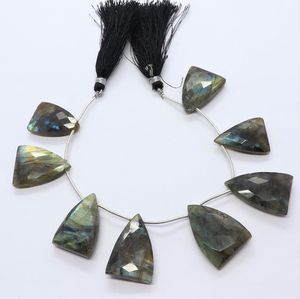 Cuentas facetadas de labradorita AAA en forma de triángulo de 16-18 mm, cuentas de piedras preciosas en forma de trillón de 7 pulgadas, cuentas de labradorita brillantes para joyería - Product Image 2