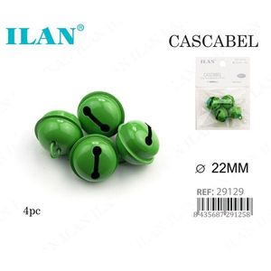 ILAN Cascabel Bell 22Mm Vert 4Pc Pour Perles de Vêtement - Product Image 1