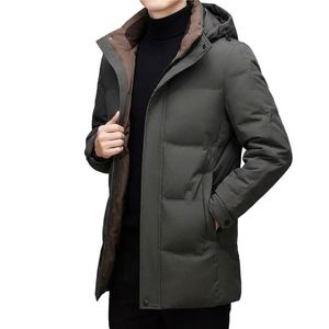 <b>Men's</b> Business Casual Winter <b>Puffer</b> Jacket Waterproof Thickened Duck Down Zipper Coated <b>Long</b> - Product Image 5