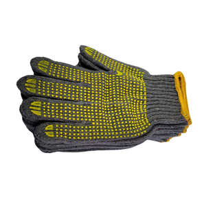Guantes DE TRABAJO DE PUNTO grises versátiles antideslizantes con punteado amarillo para un agarre superior en trabajos de invernadero y guardería - Product Image 2