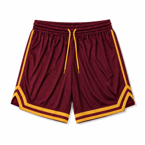 Casual Basketball Shorts Men's High Quality 100% Polyester Mesh Breathable Quick Dry Double <b>Layer</b> Plus Size High Street Solid - Product Image 1