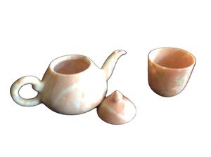 Juego de té de mármol antiguo vintage, juego de té de mármol, juego de té de mármol real - Product Image 2