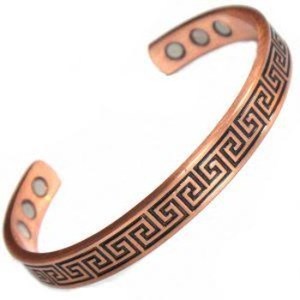 Hammered <b>Copper</b> Alloy Imitation Pearl Cuff Bangle Unisex Classic Geometric Arthritis <b>Bracelet</b> Party Rustic Viking Style - Product Image 1