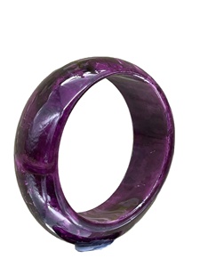 Nouveau Bracelet Jonc Fantaisie Fait Main en Résine d'Améthyste Violette, Bijou Unisexe Classique et Élégant de Créateur, Idéal pour Femme, Cadeau, Fête, Mariage - Product Image 6