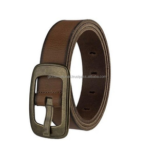 Ceintures en cuir classiques pour hommes Design Vintage Logo personnalisé du marron au noir toutes tailles personnalisées disponibles commande en gros fabriqué en Inde - Product Image 1