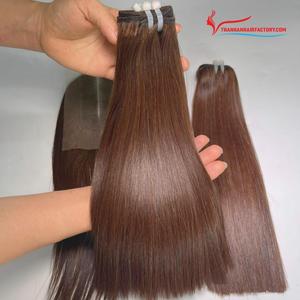 Extensions de cheveux humains lisses et colorées, très demandées, sans nœuds, prix de gros, prêtes à être expédiées - Product Image 1