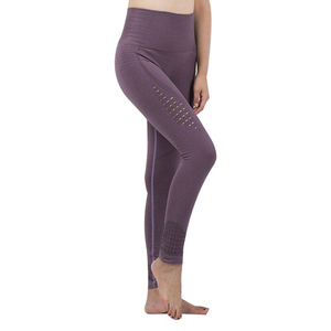 Legging de yoga taille haute élastique respirant avec dos en V et effet froncé dissimulé, imprimé pêche, pour femme - Product Image 5